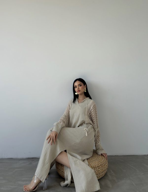 Güpür Dantel Detaylı Elbise