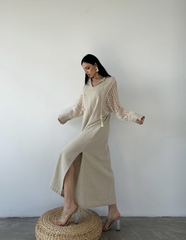 Güpür Dantel Detaylı Elbise