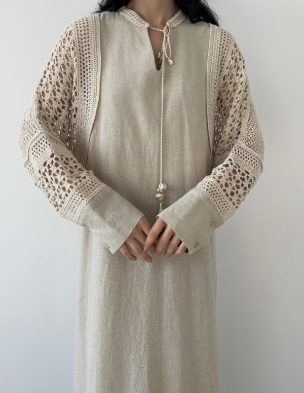 Güpür Dantel Detaylı Elbise